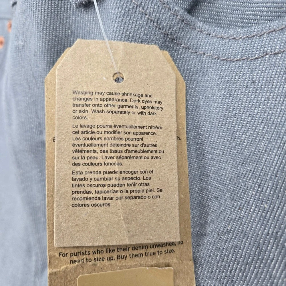 NWT Levi's 501 Original Gray Mens 31x30 Button Fly Denim Jeans Blank Red Tab